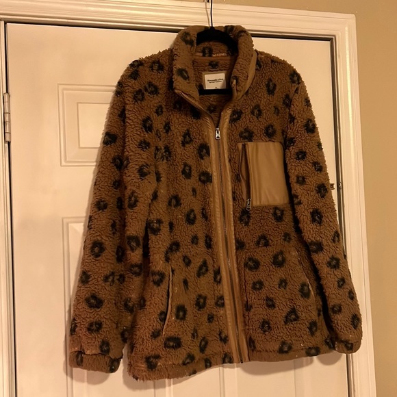 Abercrombie & Fitch Jackets & Blazers - Abercrombie & Fitch Leopard Sherpa Jacket
